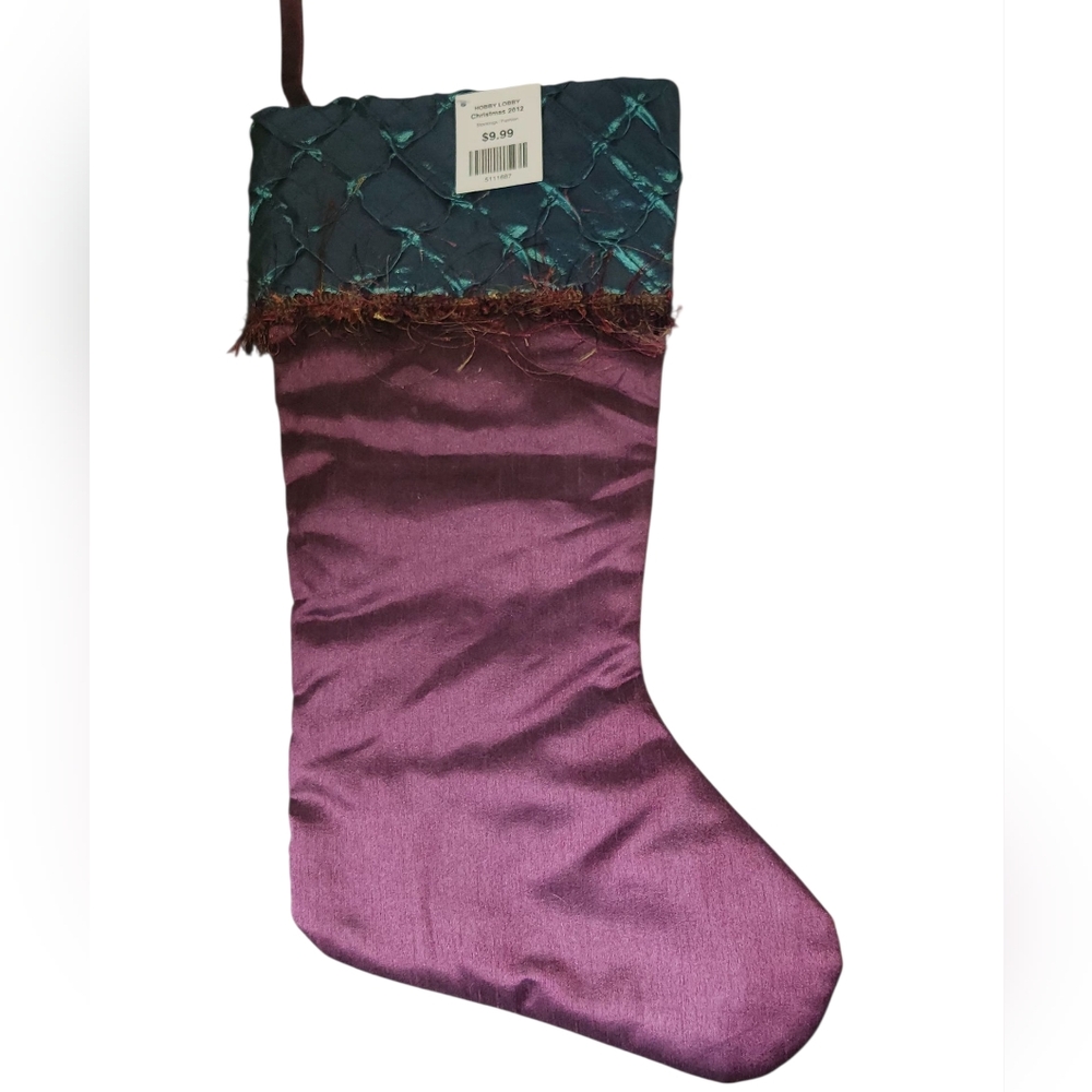 Hobby Lobby Green and Purple Holiday Stocking